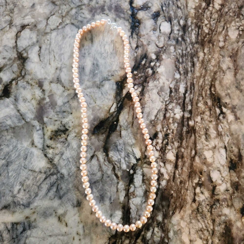 Pink Pearl Necklace With Clasp
